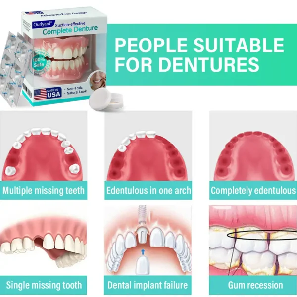 ✅ Made and Shipped from the USA| Ourlyard® Suction-fit Complete Denture 🦷🧊