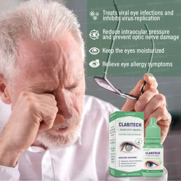 👨🏻‍⚕️Ourlyard® ClariTech Nano Eye Drops ✅️ FDA Approved | Supports Presbyopia, Dry Eyes, Glaucoma & Cataracts🍀
