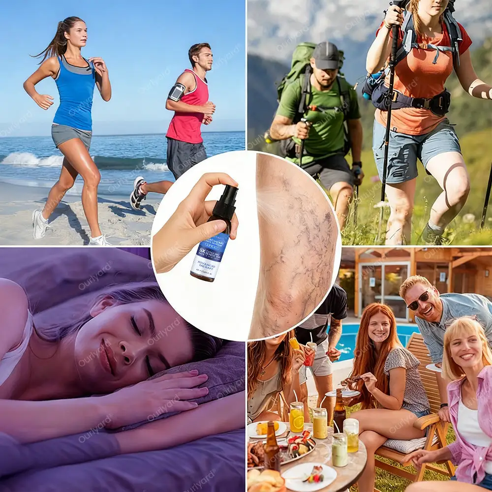 ✨Ourlyard® VascuCare Vein Healing Spray(Designed for Varicose veins, Spider veins, Deep vein Thrombosis, Chronic venous insufficiency, Venous ulcers, Thrombophlebitis and other venous issues)